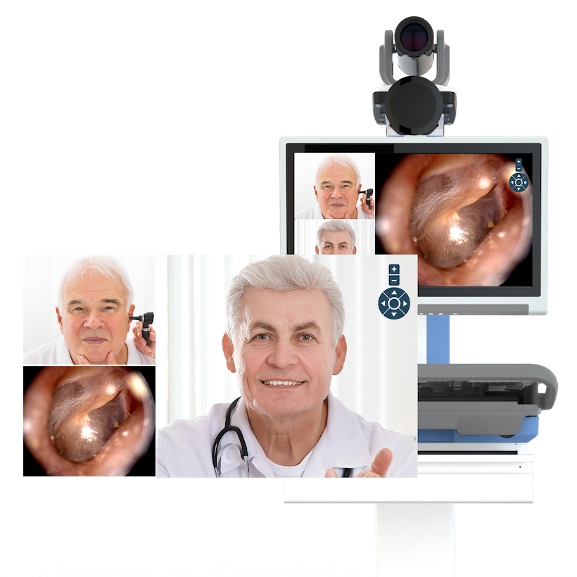 Telemedicine Cart with HIPAA Compliant Video Conferencing Software and Remote Diagnostic Kit